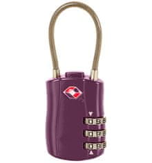 Rock Bezpečnostní lankový TSA kódový zámek ROCK TA-0004 - vínová