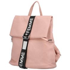Sara Moda Trendový dámský koženkový batoh Pelias, pastelově růžová