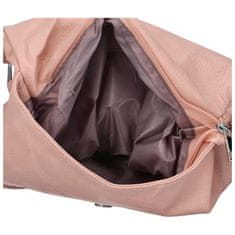 Sara Moda Trendový dámský koženkový batoh Pelias, pastelově růžová