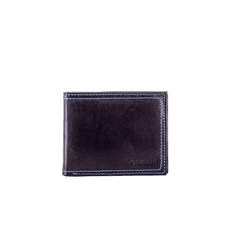 Černá pánská kožená peněženka s elegantním modrým lemováním CE-PR-N-7-GAL.24_281615 Univerzální