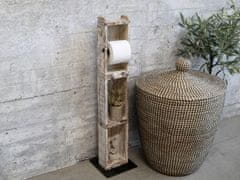 Chic Antique Dřevěný bílý stojan na toaletní papír antik 82 cm