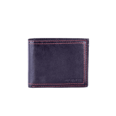 Černá kožená pánská peněženka s elegantním červeným lemováním CE-PR-N-7-GAL.24_281616 Univerzální