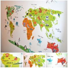 Alum online Samolepící dětská mapa světa se zvířátky