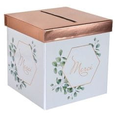 Santex Box na přání šestihran s lístky Rose Gold 20 x 20 x 20 cm