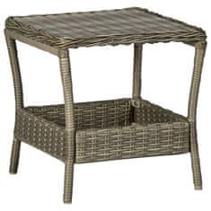 Greatstore Zahradní stolek hnědý 45 x 45 x 46,5 cm polyratan