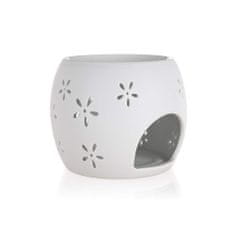HOME DECOR Aroma lampa porcelánová 10,5 x 10,5 cm, Love, bílá, sada 2 ks