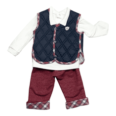 Kidaxi Set Kalhoty Tričko s dlouhým rukávem a vestička , kojenecký, batolecí, 68