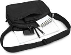ZAGATTO Pánská multifunkční taška přes rameno černá, aktovka s nastavitelným popruhem, vhodná pro formát A4, tříkomorová taška do práce, prostorná pánská taška na zip, 23x31x13 / ZG753