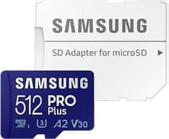 Samsung PRO Plus (2021) SDXC 512GB UHS-I U3 (Class 10) + adaptér (MB-MD512KA/EU)