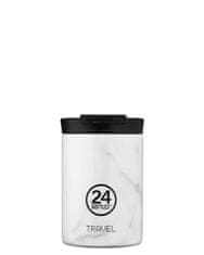 24Bottles Cestovní sklenice Carrara - 350 ml, bílá/šedá