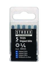 STROXX Sada bitů TX25 1/4“ x 50mm barevných - box 5 ks