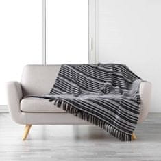 Douceur D'Interieur Bavlněná deka s třásnemi TISSIA, 125 x 150 cm, černá
