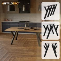 MetaloPro 4x kovová noha ke stolu černá - 72 cm