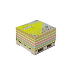 STICK´N Samolepicí bloček "Kraft Cube", mix barev, 76 x 76 mm, 400 listů, mini paleta, 21817
