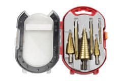 Weber Tools vrtáky stupňovité průměr 4,0 - 32,0 mm, vrtáky frézovací průměr 3,0 - 8,0 mm, HSS-TiN, sada 6 dílů