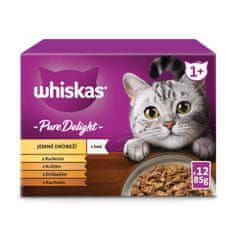Whiskas Pure Delight kapsičky drůbeží výběr v želé pro dospělé kočky 48 x 85 g