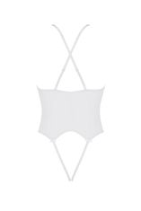Avanua Avanua ADELINA Body (White), průhledné bodýčko s otevřeným rozkrokem L/XL