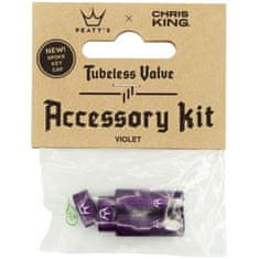 Peaty's Čepičky X Chris King MK2 Tubeless Valves Accessory Kit - 1 pár, fialová
