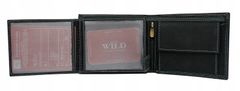 Always Wild Horizontální peněženka s prvky denimu, přírodní nubuková kůže