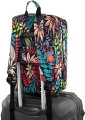 ZAGATTO Dámský cestovní batoh v květinovém vzoru, batoh do letadla, pojme A4, připevňuje se ke kufru, voděodolný a pevný materiál, taška s pohodlnými popruhy, 40x30x20 / ZG768