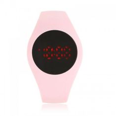 JG Kurren Z1501 Dámské silikonové LED hodinky světle růžové