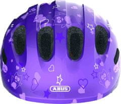 Abus Dětská cyklistická přilba Smiley 2.0 - barva Purple Star, velikost M (50 - 55 cm)