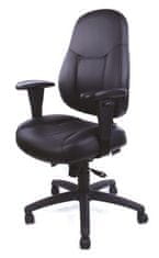 MAYAH Kancelářská židle "Super Champion", s nastavitelnými područkami, černá bonded kůže, černý podstavec,