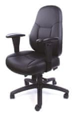 MAYAH Kancelářská židle "Super Champion", s nastavitelnými područkami, černá bonded kůže, černý podstavec,