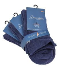 Zdravé Ponožky zdravotní zkrácené bavlněné ponožky froté chodidlo 92002 3-pack, modrá džínová, 43-46