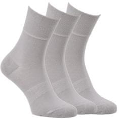 Zdravé Ponožky jemné jednobarevné zdravotní bavlněné ponožky 92003 3-pack, světle šedá, 35-38