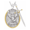 VIVVA® Náhrdelník s přívěskem svatého Michaela a meče s citátem v angličtině (4 cm) | ARCHANGEL