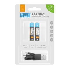 AA USB-C 1550mAh Li-Ion akumulátor s vestavěnou nabíječkou 2ks