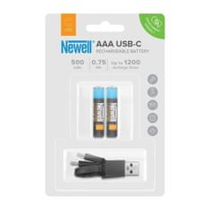 Newell AAA USB-C 500mAh Li-Ion akumulátor s vestavěnou nabíječkou 2ks